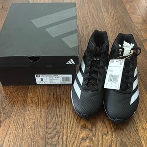 adidas Kids Black with White Stripes Soccer Cleats
